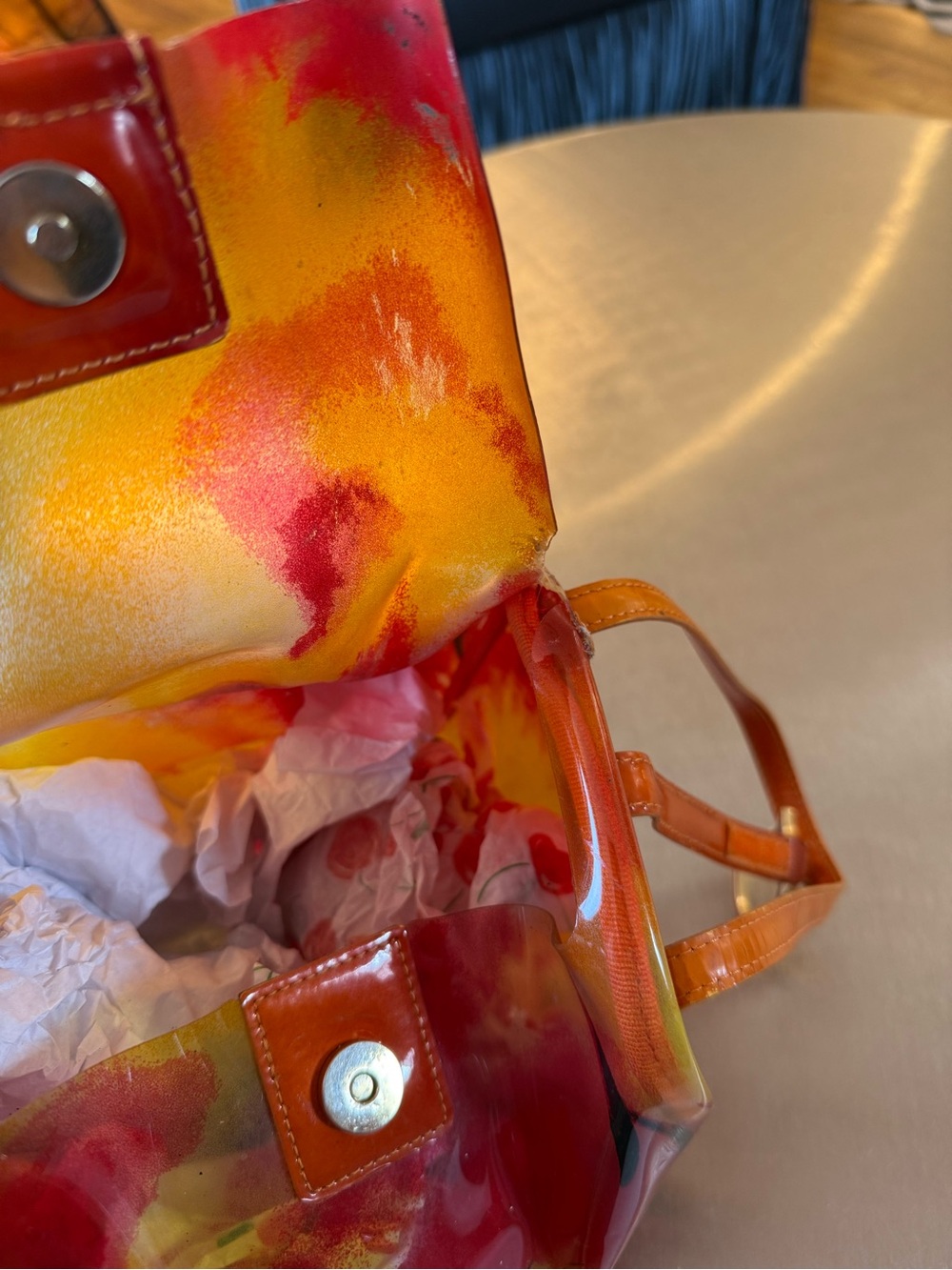 DIOR VINYL SUNSET OMBRÉ DUMPLING BAG - Picture 6 of 6